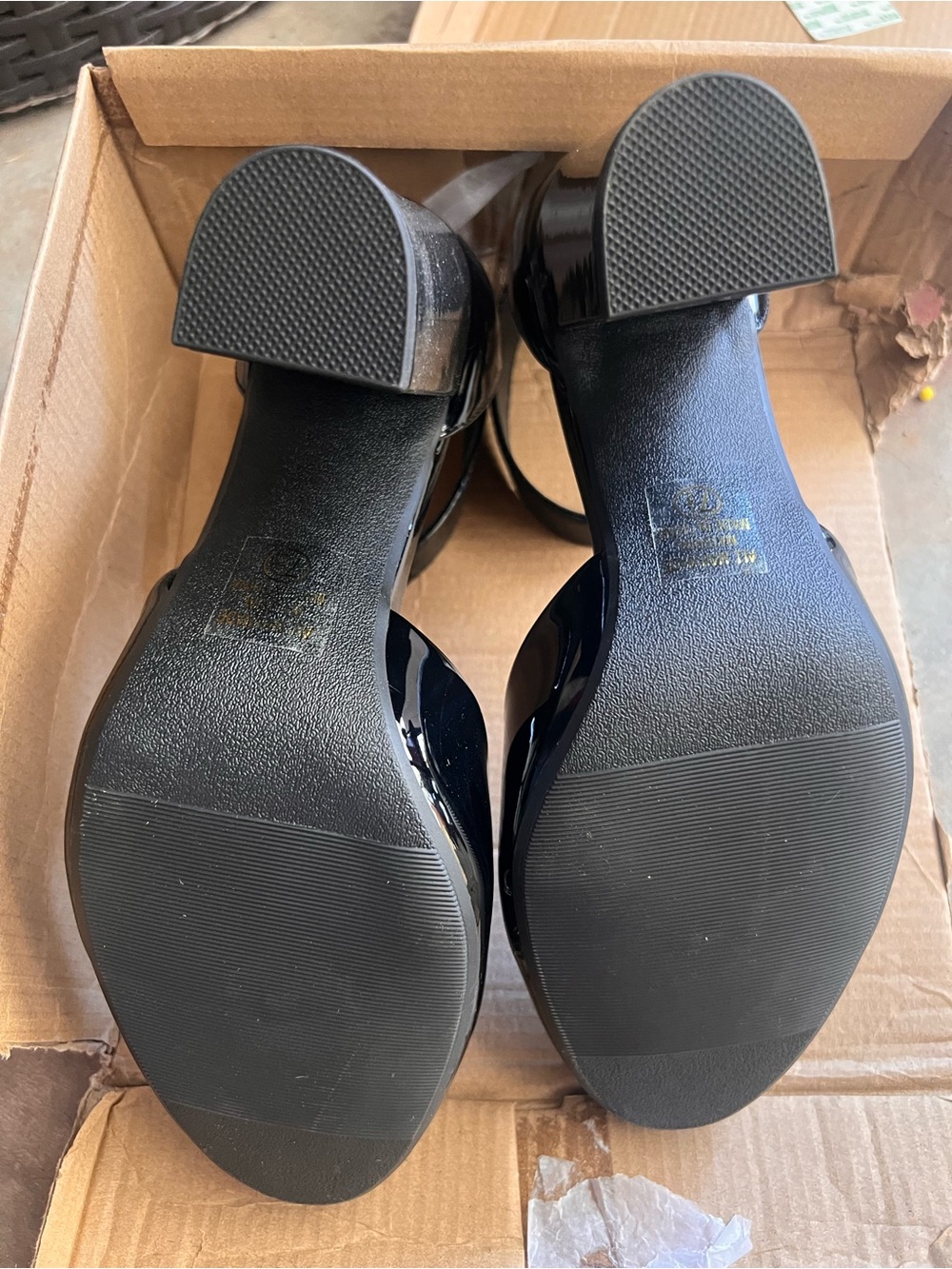Black block heels